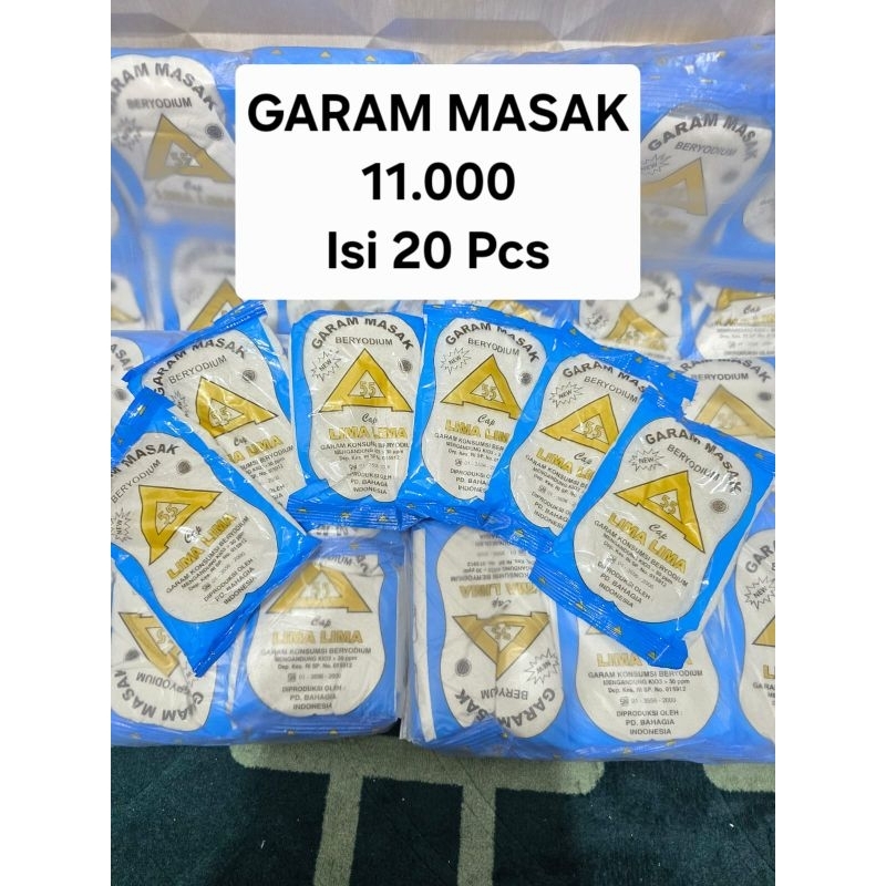 

Promo!!! Garam Masak Cap Lima - Lima 20 Pcs Salt
