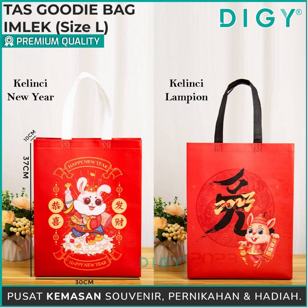 

Tas Goodie Bag Edisi Imlek / Tas Hampers / Tas Jinjing Hadiah Imlek / Kantong Bingkisan Souvenir CNY / Tas Imlek Souvenir Kue /