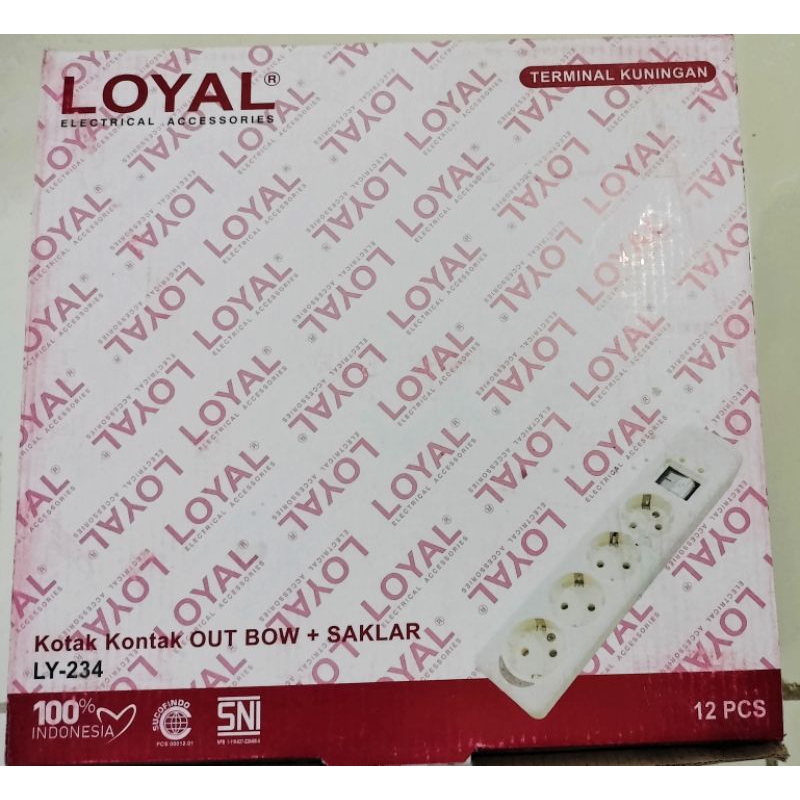 STOP KONTAK LOYAL 4 LUBANG + SAKLAR LY-234 COLOKAN SAMBUNGAN LISTRIK 4 LUBANG + SAKLAR TANPA KABEL