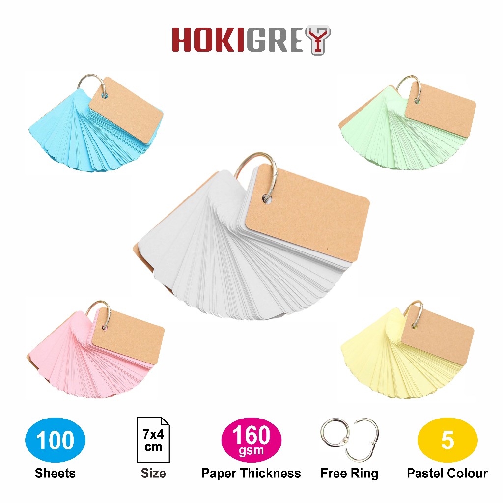 

Blank Flash Card - Memo Ring Kartu Ucapan Polos 50 / 100 Lembar