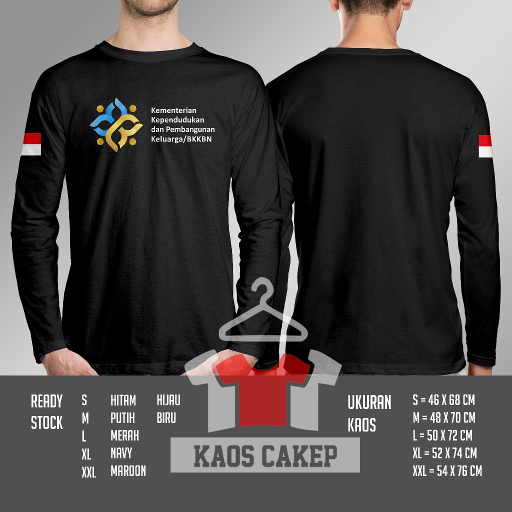 Kaos Logo BKKBN Kementrian Kependudukan dan Pembangunan Keluarga atau BKKBN Lengan Panjang Baju Dist