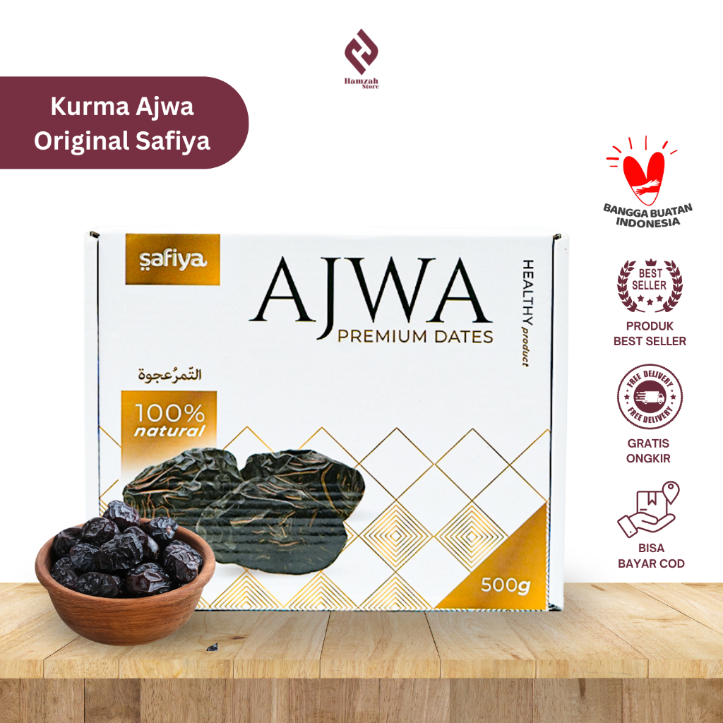 

Kurma Ajwa 500 Gram Premium Quality | Kurma Nabi Oleh Oleh Haji Umroh Original Safiya