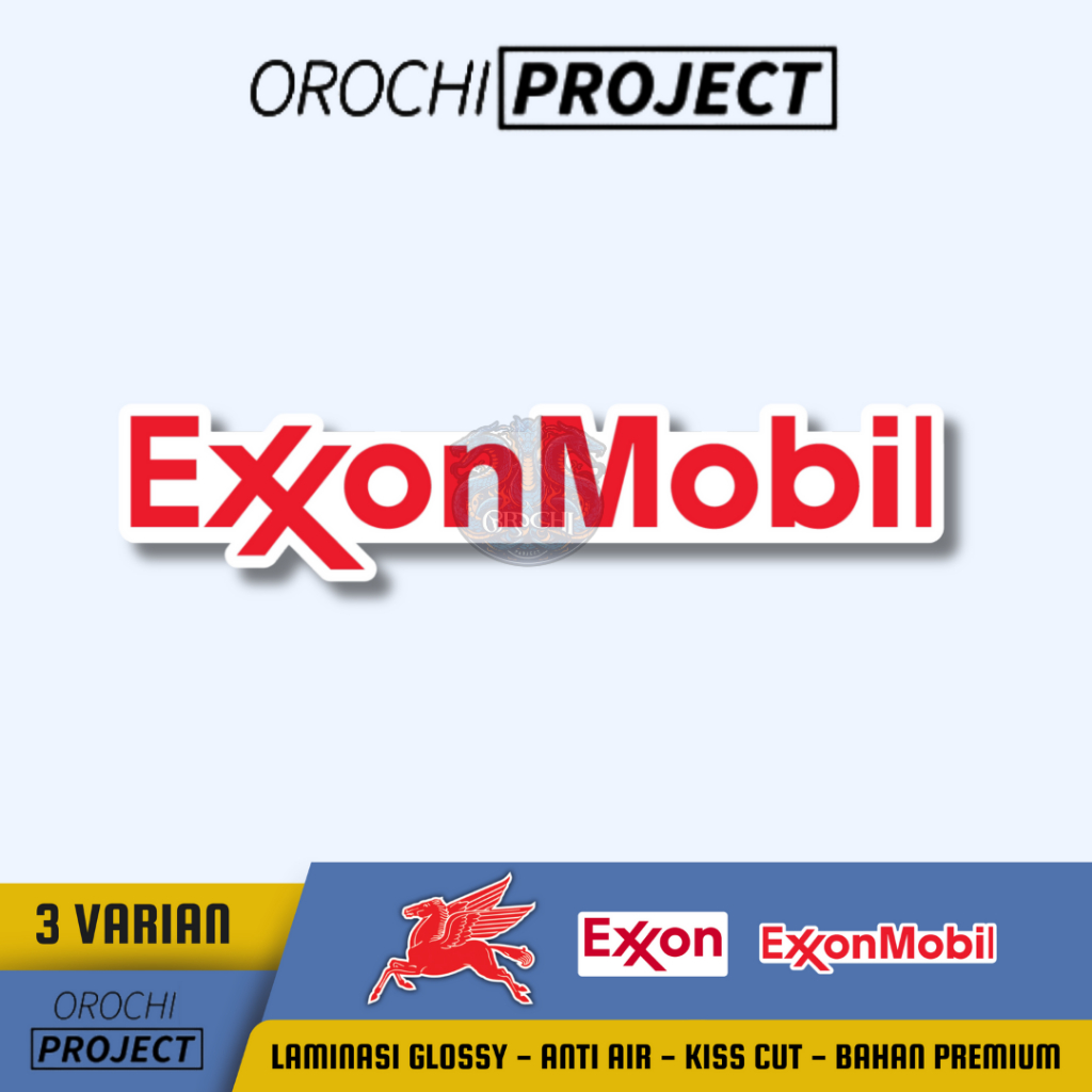 

Sticker Stiker Brand Logo ExxonMobil Vinyl Glossy Anti Air HP Laptop Tumbler Motor Helm