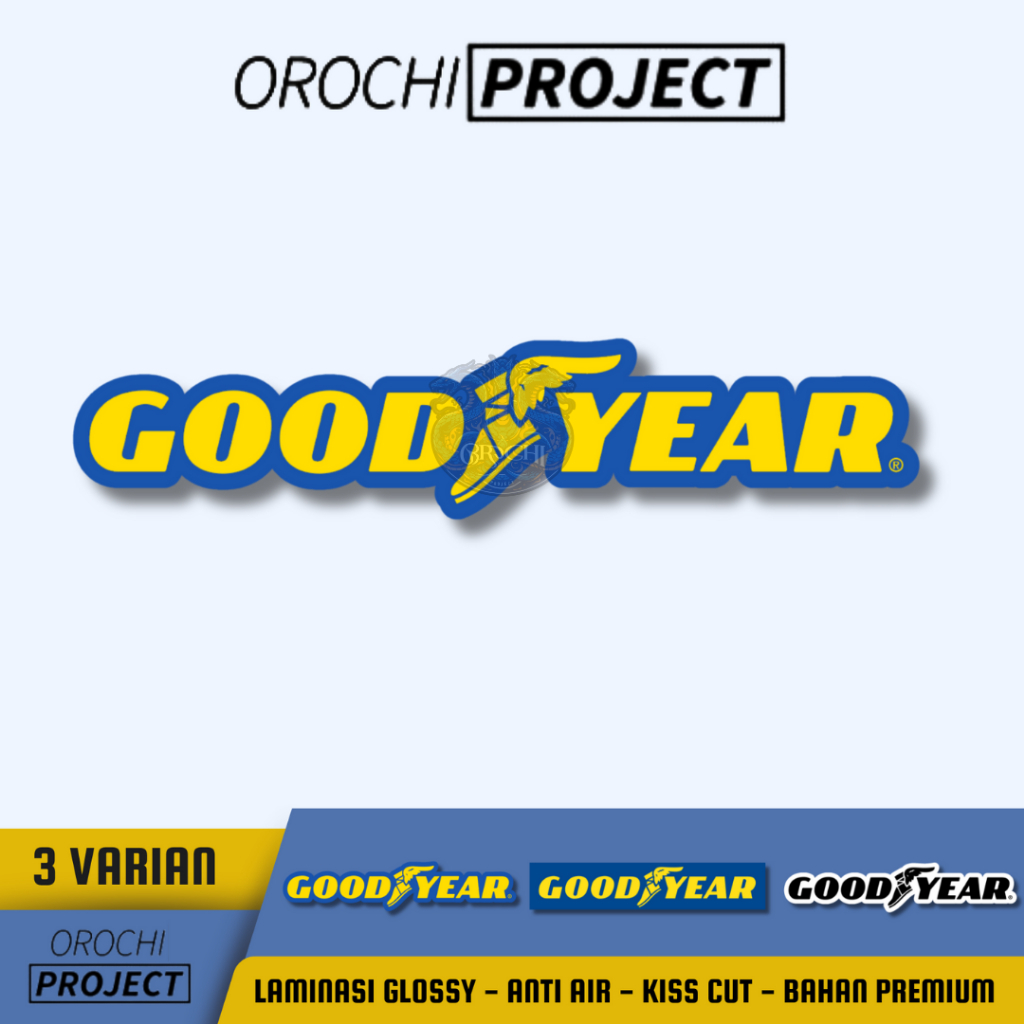 

Sticker Stiker Brand Logo Ban GOOD YEAR Vinyl Glossy Anti Air HP Laptop Tumbler Motor Helm