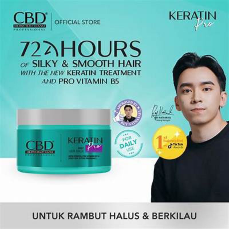 Masker Rambut CBD keratin Pro Daily Hair Mask Pro With Keratin Pro Vit B5 & Deep Cool Active Fragran