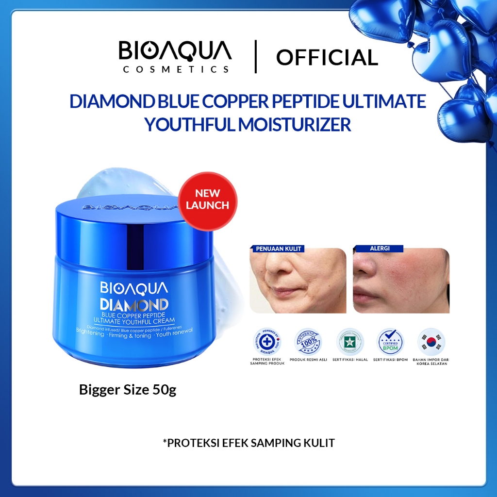 BIOAQUA Cosmetics Diamond Blue Copper Peptide Ultimate Youthful Cream 50g