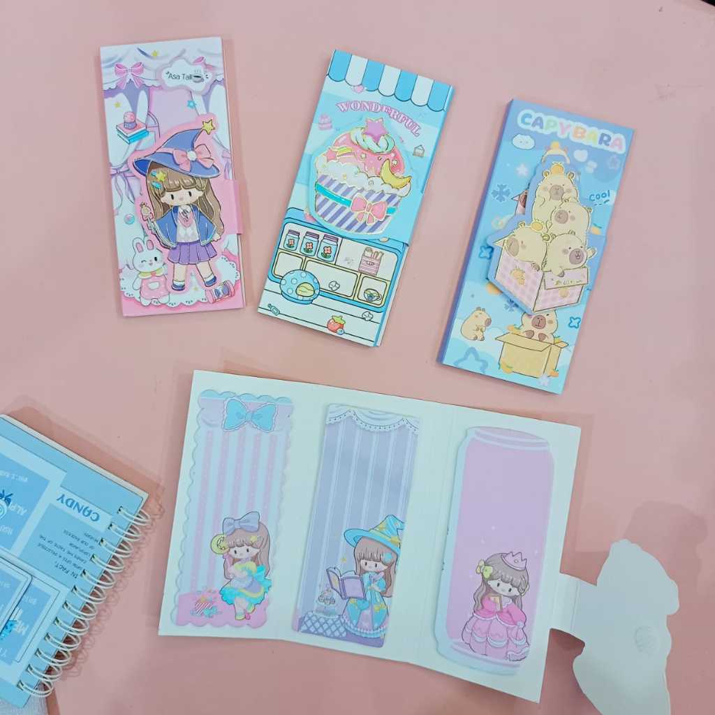 

Sticky Marker Lipat 3Bookmark / Sticky Notes Memopad Catatan Tempel Aesthetic Lucu Pesan Tempel