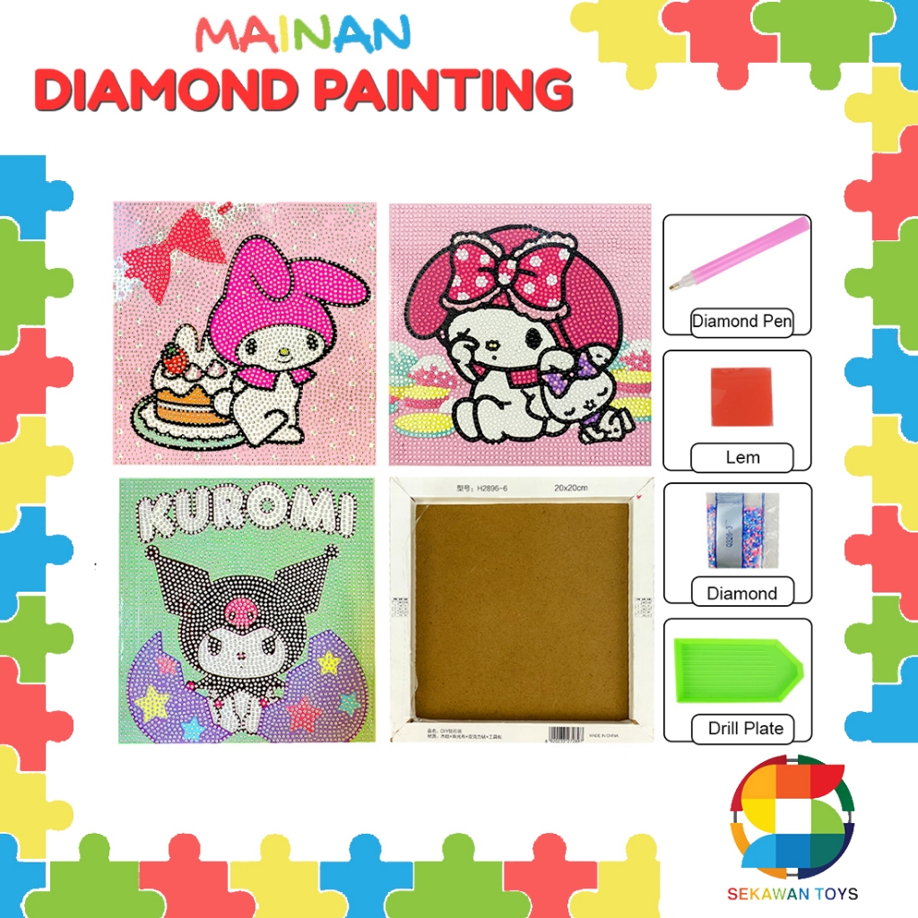 DIY Diamond Painting Sanrio Bingkai/ Diamond Painting Sanrio Bingkai Kayu 443