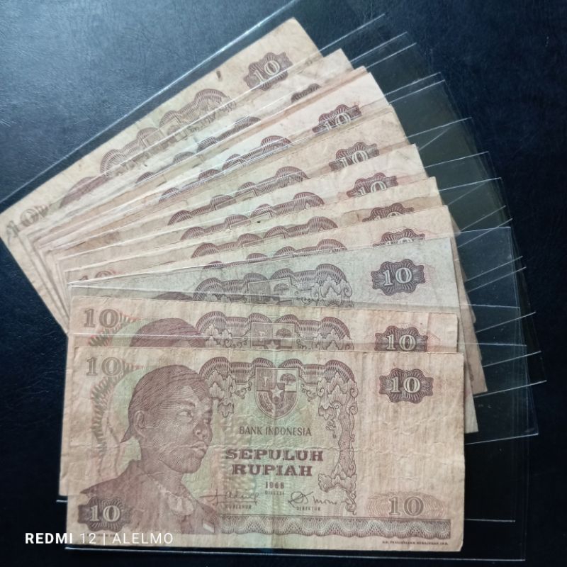 10 rupiah sudirman tahun 1968 bekas asli