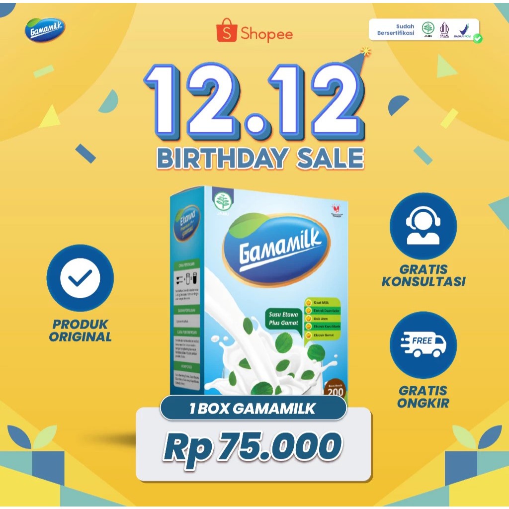 

PROMO (1 BOX) Gamamilk Susu Etawa Plus Gamat 100% ORIGINAL