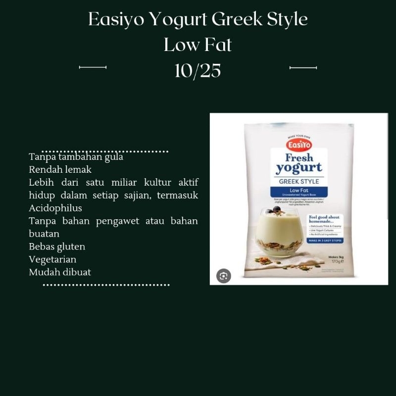 

Easiyo Greek Style Low Fat Unsweetened Yoghurt 170g