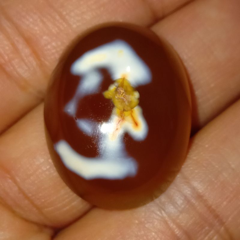 Natural Batu Cempaka Madu Motif Kristal HQ