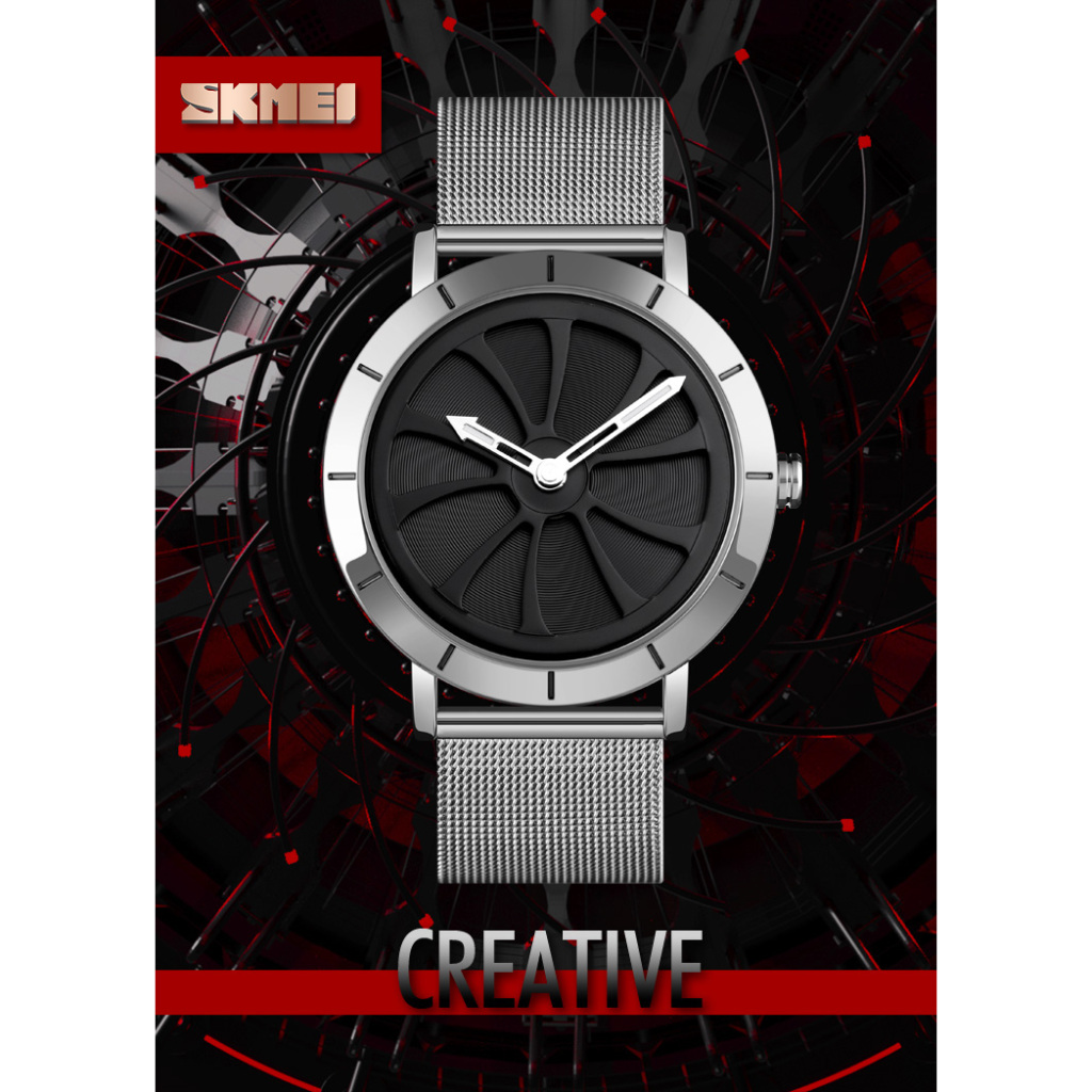 SKMEI 9204 Original Jam Tangan Pria Analog Stainless Steel Tahan Air