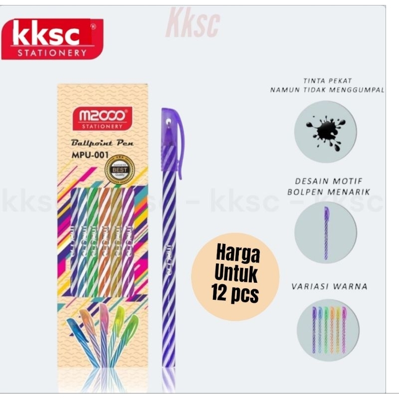 

Grosir Pulpen Hitam MPU-001 isi 12 Pcs Motif ulir / 1Lusin M2000 MPU-001