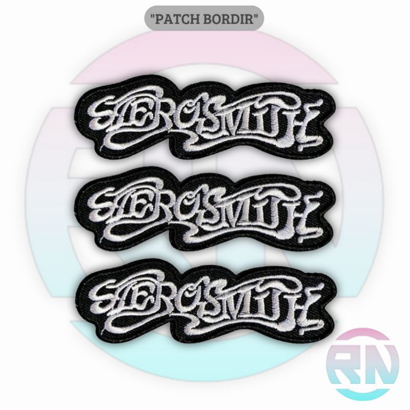 Emblem Patch Jahir Bordir Band AEROSMITH Logo Iron Patch Bordir Aksesoris Emblem Band Bordir Patch B
