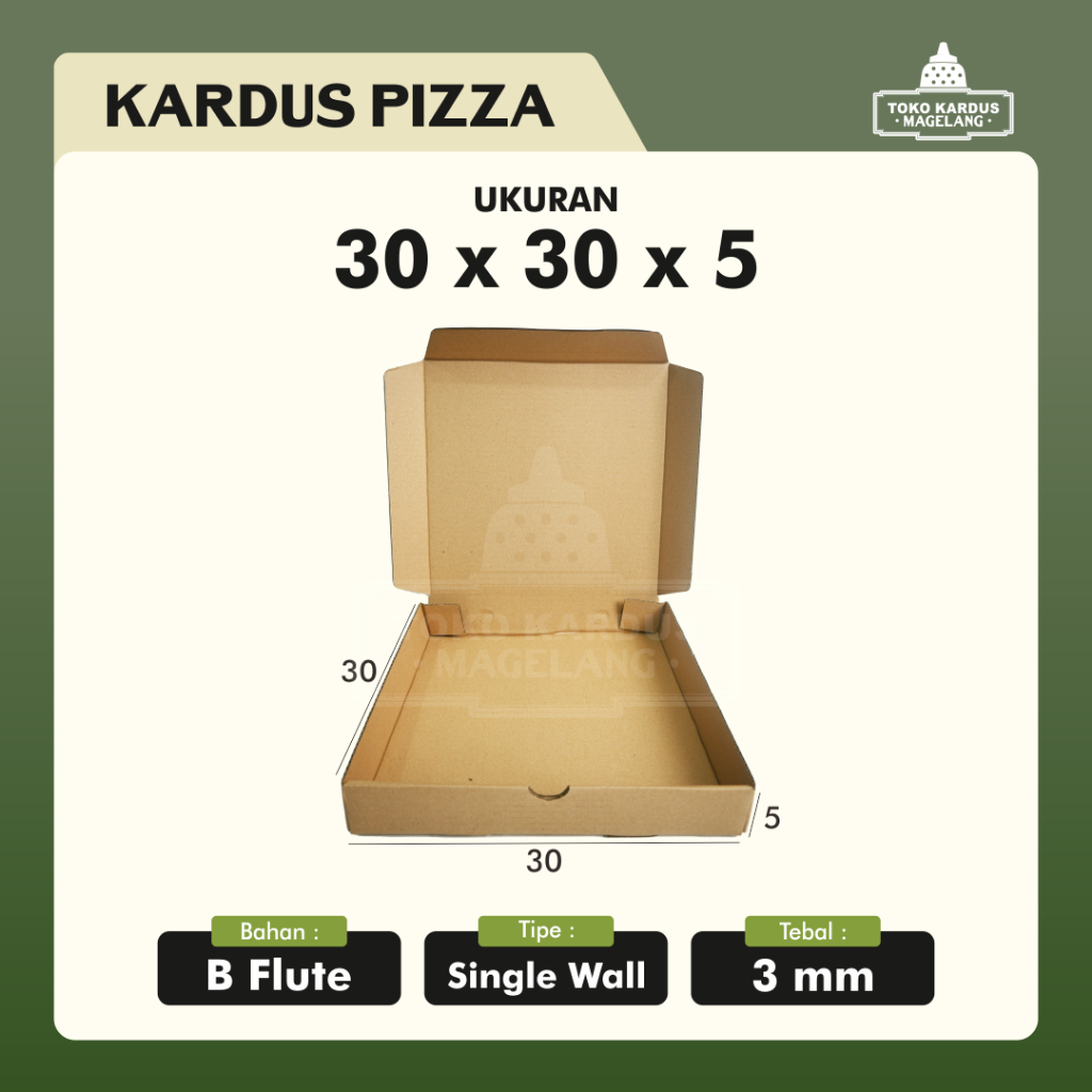 

Kardus karton uk. 30 x 30 x 5....Die Cut kotak aksesoris-dll model box pizza