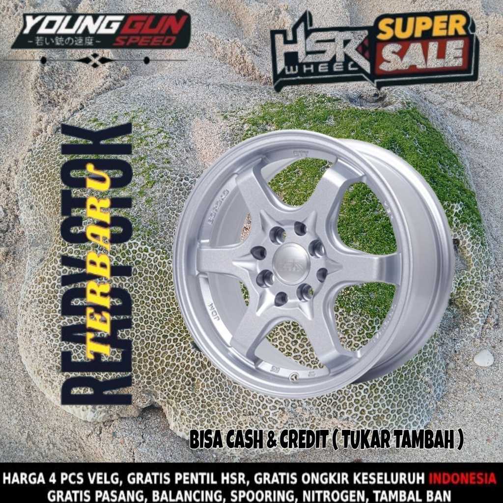 Velg TE37 R15 Hsr Sty For Brio Agya Vios Calya Sigra Pelek Racing Ring 15 Silver