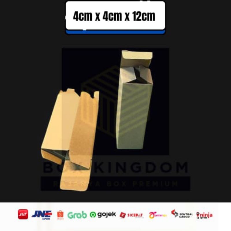 

Kardus diecut ukuran (PxLxT) 4x4x12Cocok untuk packing Snack - souvenir -dll