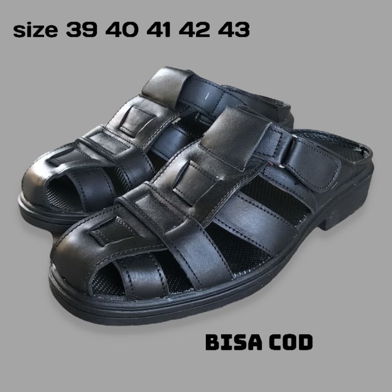 Selop kulit jari/sepatu sandal  pria /sepatu sandal kulit sapi/sepatu slip on/sandal sepatu kulit