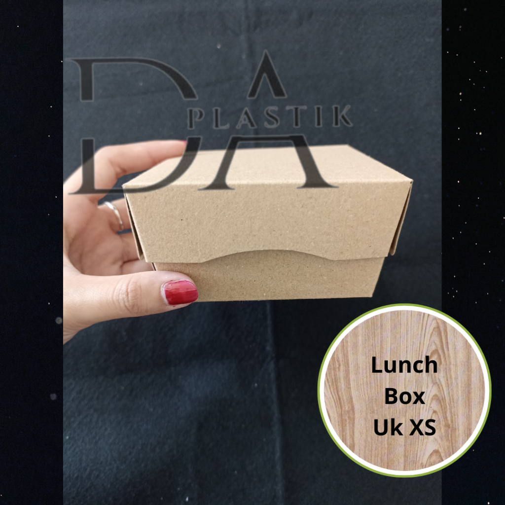 50Pcs Lunch Box Ukuran XS DIMSUM TAKOYAKI Kentang Goreng Kotak Makan Kertas Kraft Lamainasi Foodgrad