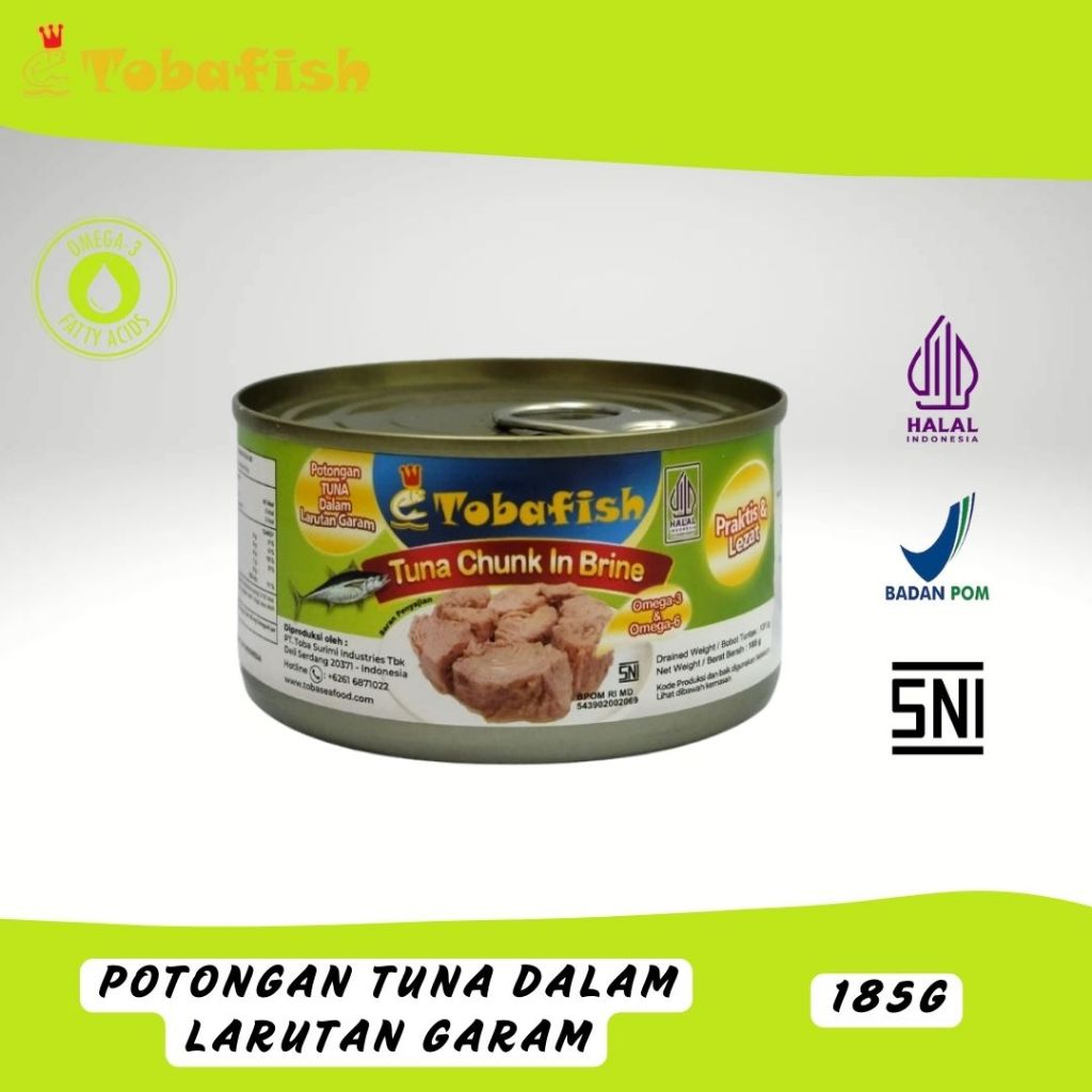 

Tuna Kaleng / Canned Tuna Chunk in Brine / Dalam Larutan Garam - 185 gram Tobafish