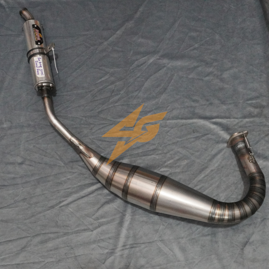 Knalpot AHAU Yamaha RX King DMC Road Race Plat Besi Include Per