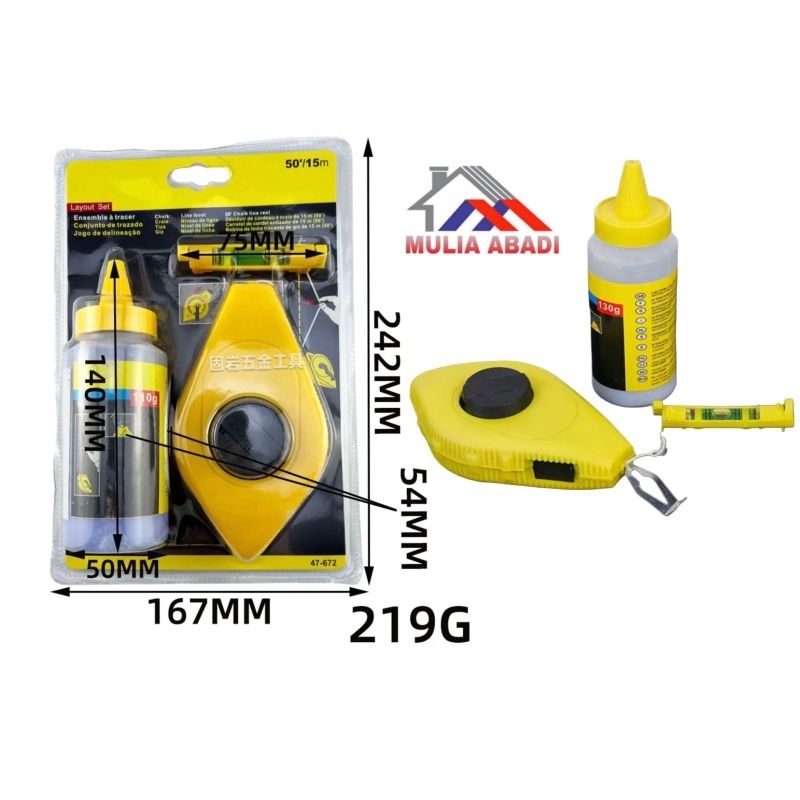 Promo Benang Sipatan Ukuran Tukang Set/Sipatan Benang Ukur Set