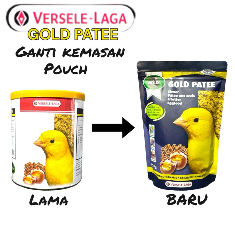 EggFood GOLD PATEE VERSELE LAGA Pakan Extra Fooding burung kenari, Finch, parkit, lovebird dll