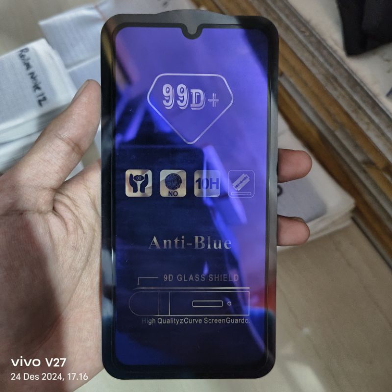 TG REDMI NOTE 10S BLUERAY TEMPERED GLASS CLEAR 9D FULL