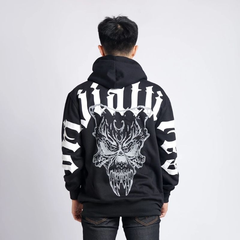 KAOS SWEATER HOODIE PRIA ORIJI LAKI BANGET SABLON BELAKANG