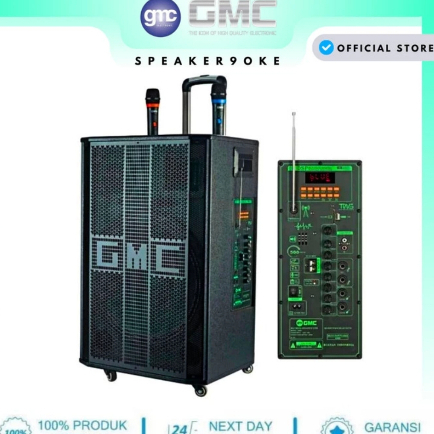 Speaker Bluetooth Portable GMC 896R 12in + 2 Mic Wireless Original