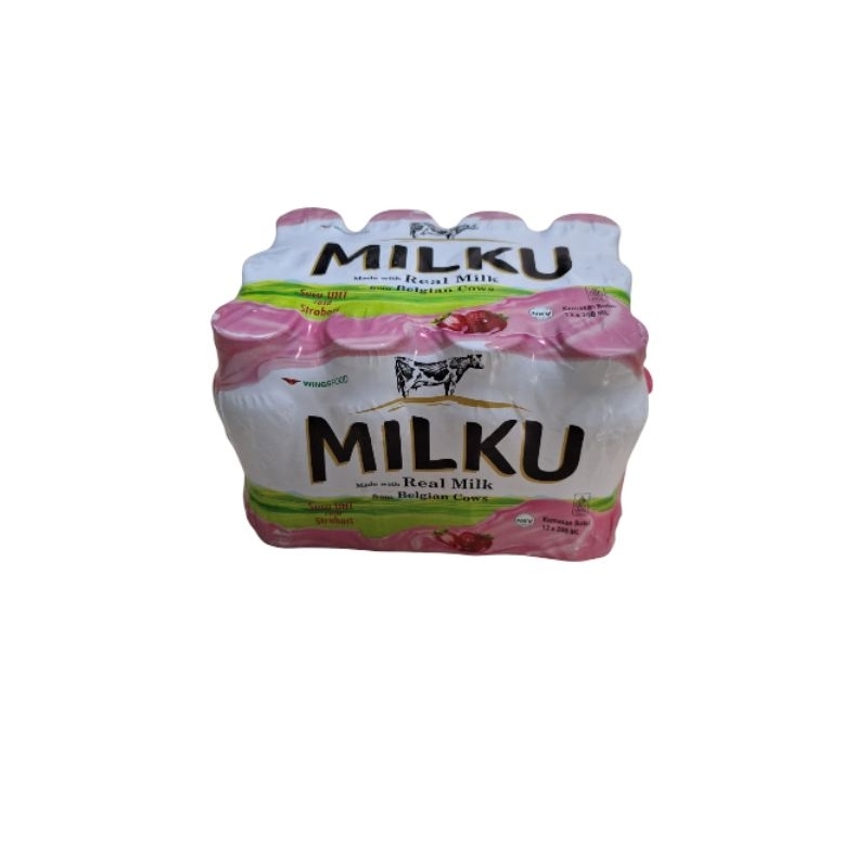 

Milku Susu UHT Rasa Stroberi Isi 12 Botol x 200ml