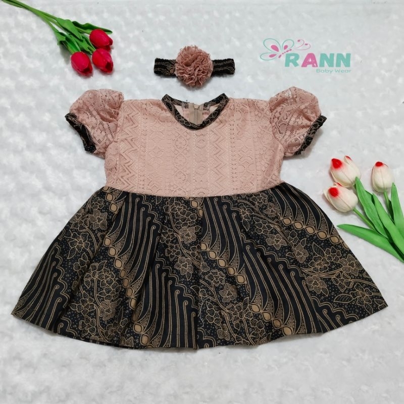 DRESS BAYI / DRESS ANAK / DRESS BATIK ANAK / DRESS BROKAT ANAK warna salem
