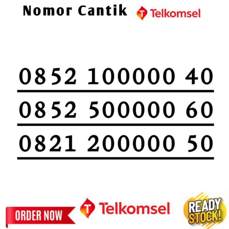 KARTU PERDANA NOMOR CANTIK TELKOMSEL SIMPATI PANCA 000000 10000040 50000060 20000050 100000 200000 5
