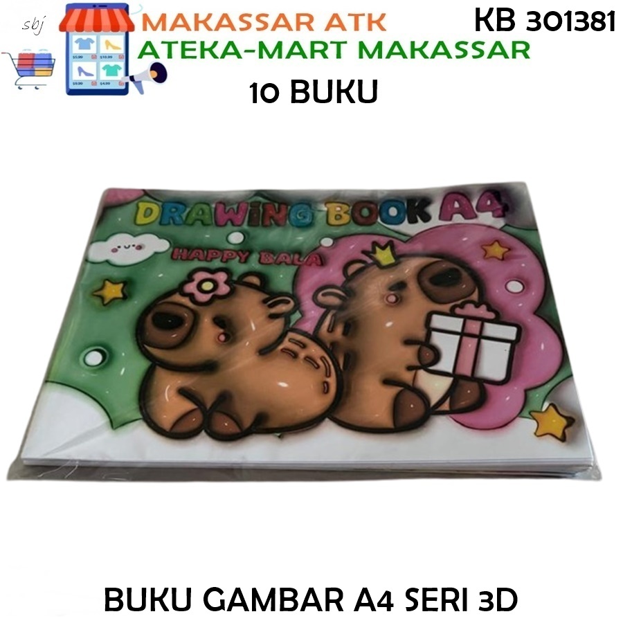 

[1PAK/10 BUKU] LABUBU CAPYBARA BUKU GAMBAR A4 SERI 3D SKETCH BOOK