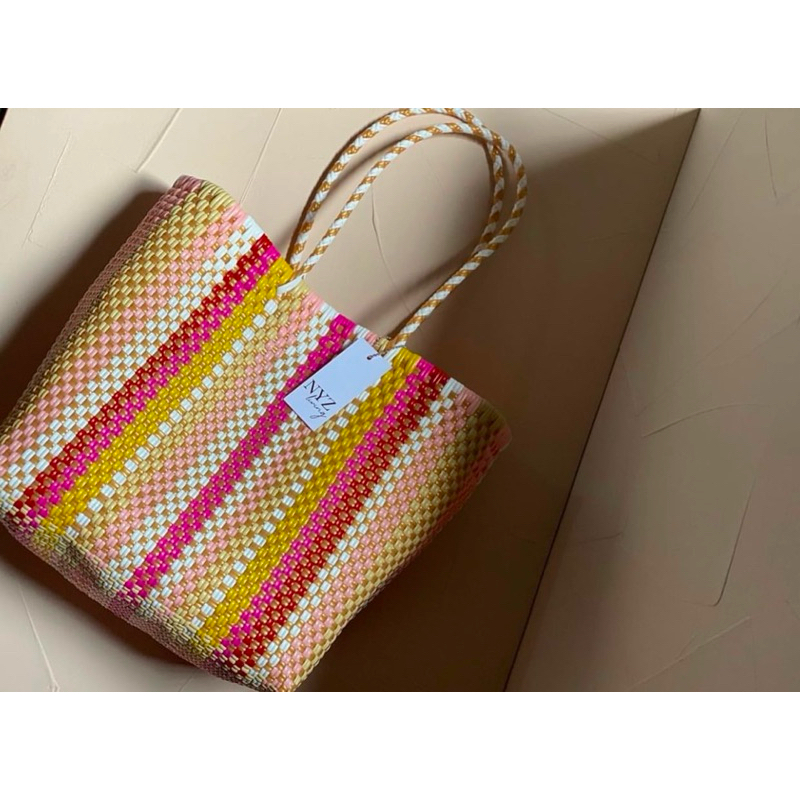 NYZ LIVING - Tas Anyaman Plastik - Totebag dengan Magnet - Expor quality - 002