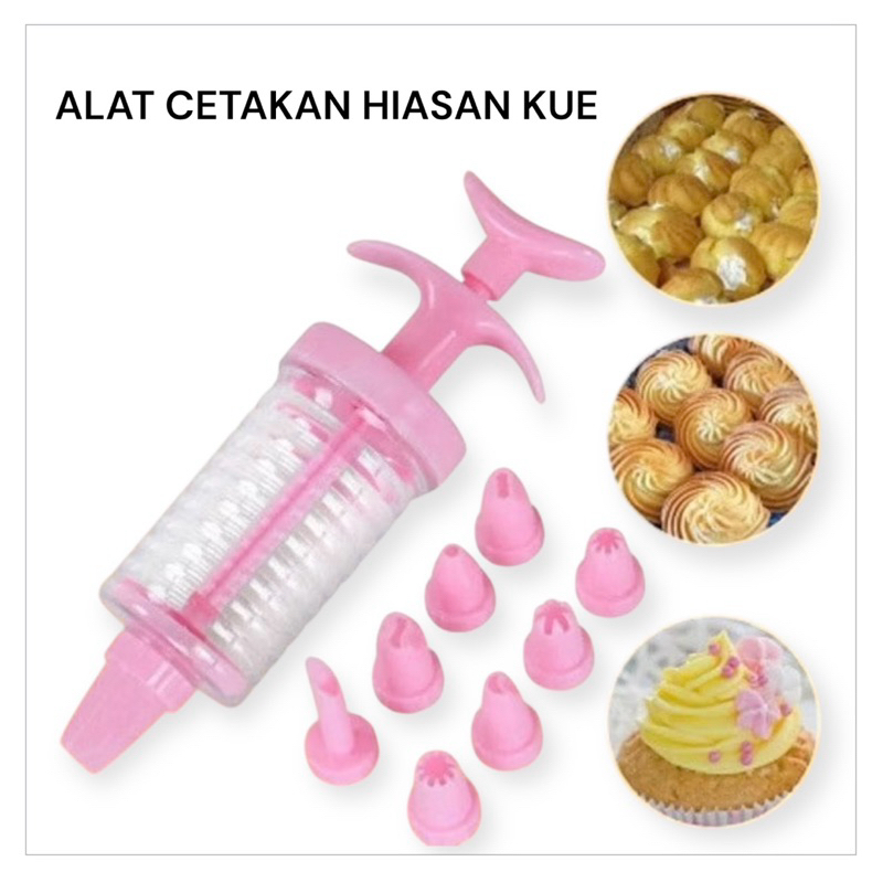 Alat cetakan hiasan kue 8in1 | cetakan kue | semprotan cream cake
