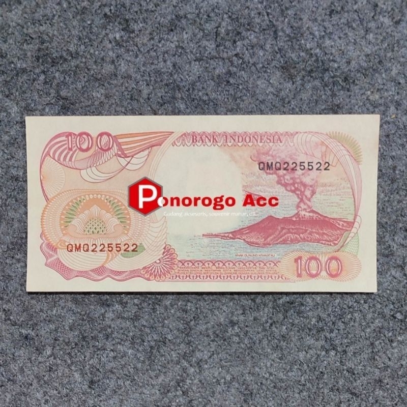 (GRESS/BARU) Uang kuno nomor seri unik Double Radar 100 rupiah perahu pinisi 1992 seri pilihan QMQ22