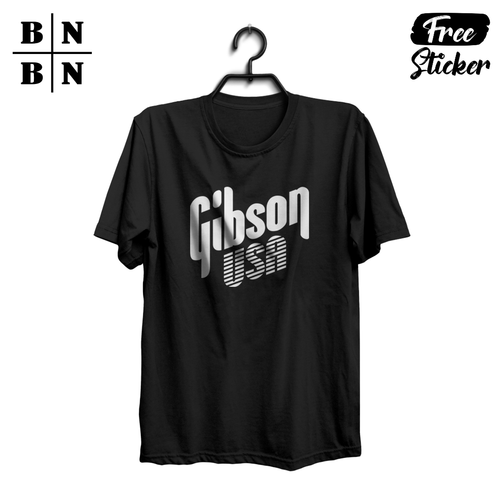 Kaos Gitar Gibson Usa Logo