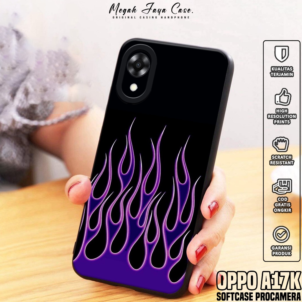 Case Oppo A17K - Softcase Hp Oppo A17K Motif FIRE - Casing Hp Oppo A17K - Silicon Hp Oppo A17K - Pel