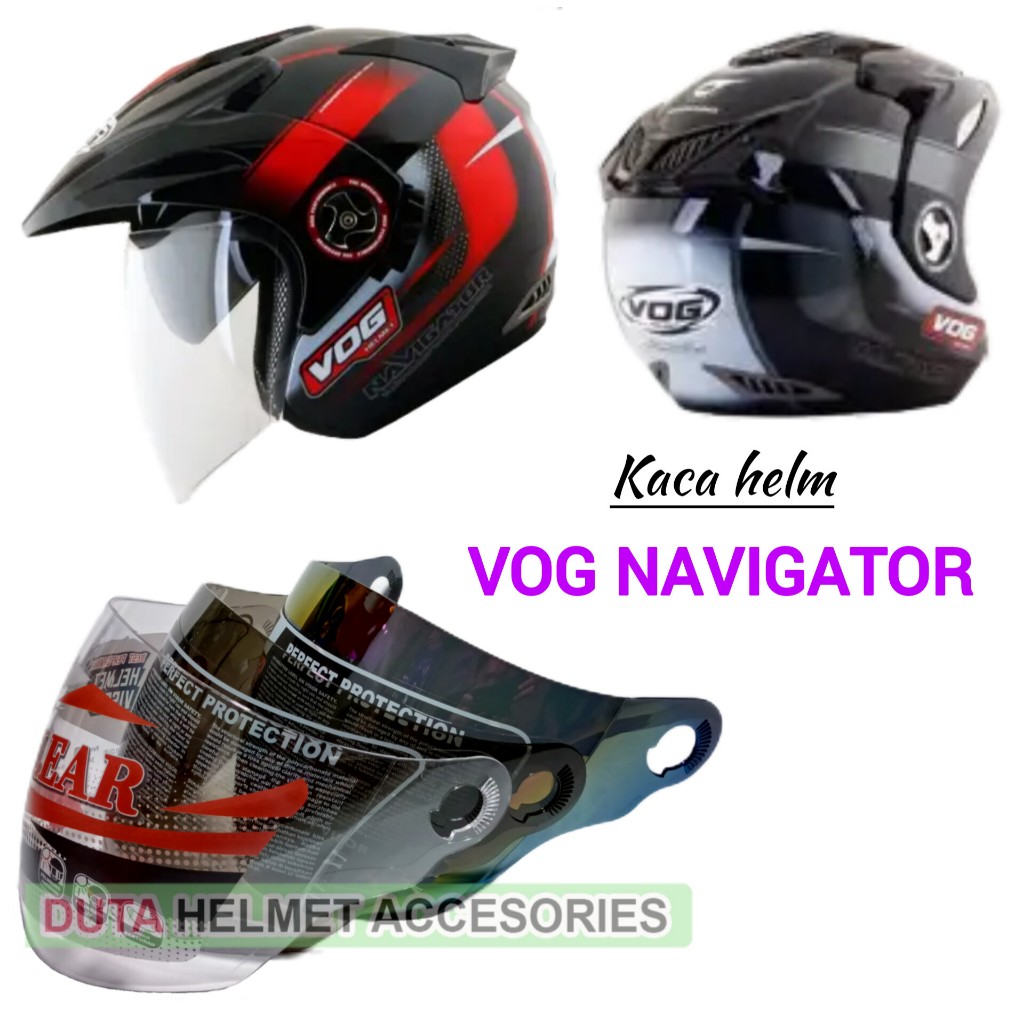 Kaca helm VOG NAVIGATOR visor helmet vog XTREAM navigator hitam bening pelangi
