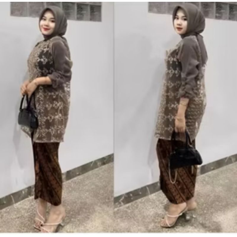 Zize outer brukat organza/baju hari raya,kondangan,wisudaa dll/Tunik brukat