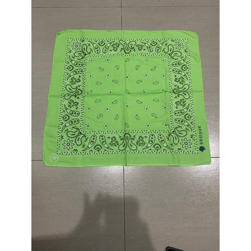 Bandana Green Paisley Vintage Made In USA