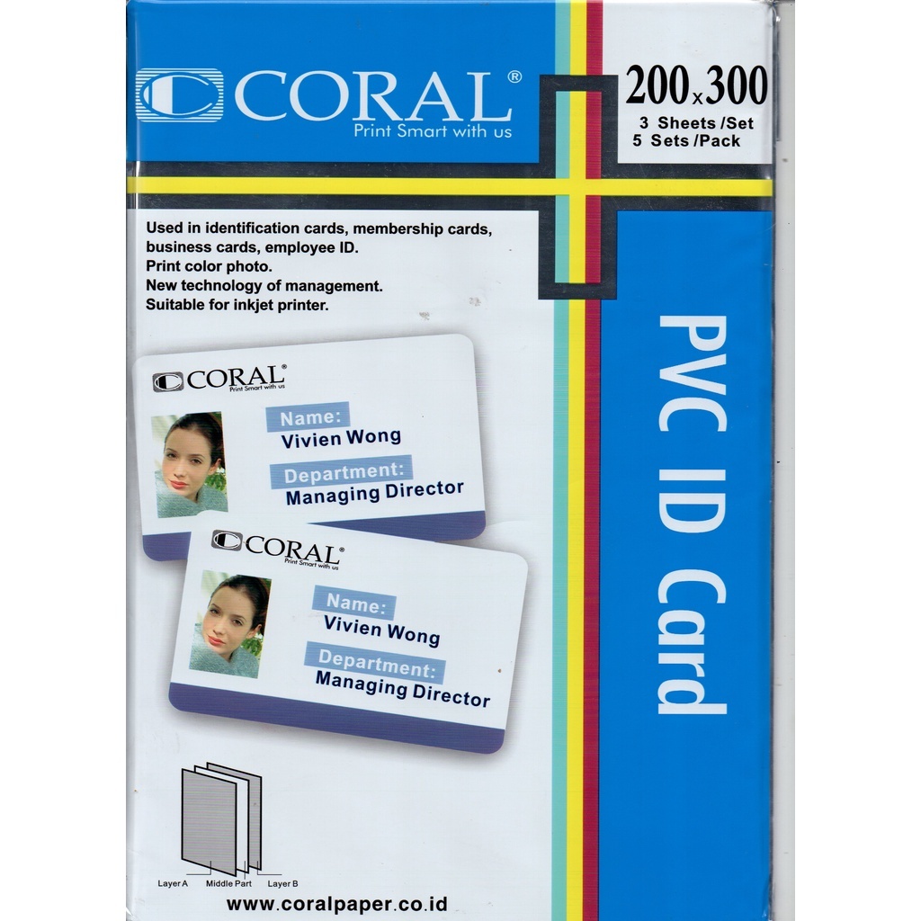 

PVC ID Card CORAL Isi 5 Lembar Bahan ID Card Kantor