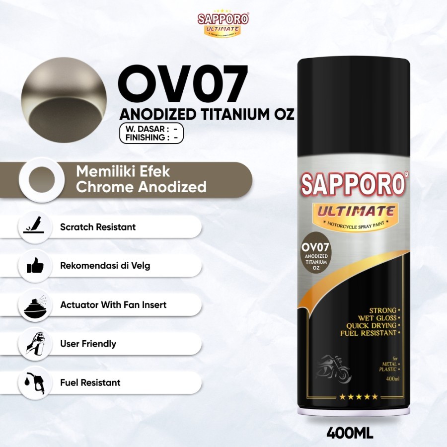 SAPPORO ULTIMATE ORIGINAL ANODIZED TITANIUM OZ OV07 400ML / OZ RACING