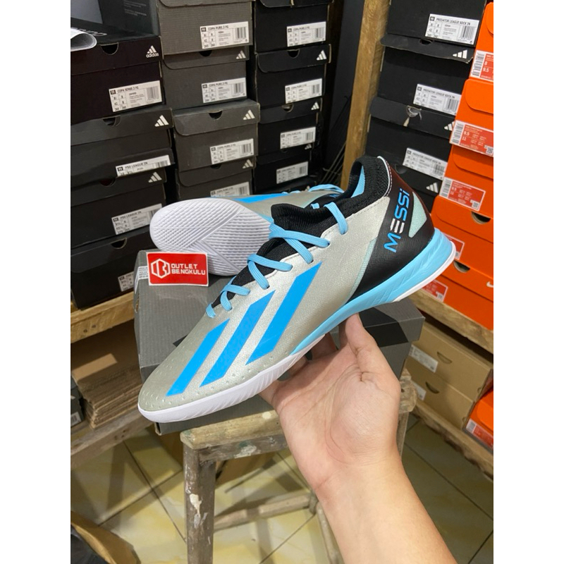Sepatu Futsal Adidas X Crazyfast.3 Messi IN - Silver Original BNIB