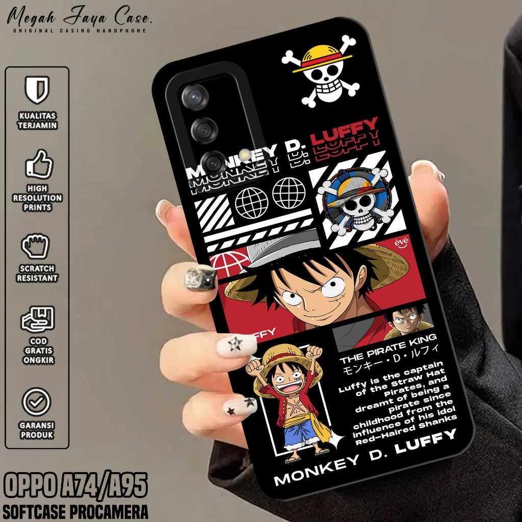 Softcase Oppo A74 / A95 4G - Case Hp Oppo A95 / A74 4G Motif ONE PIECE - Silikon Hp Oppo A95 - Case 