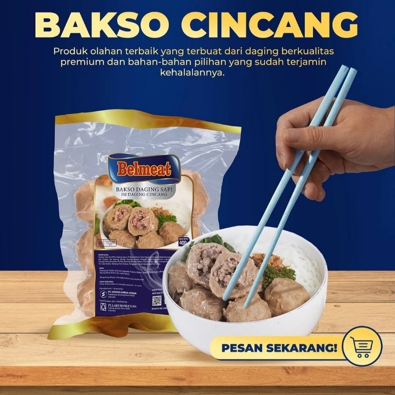 

belmeat bakso sapi frozen / urat jumbo / isi daging cincang / baso beef / meat ball