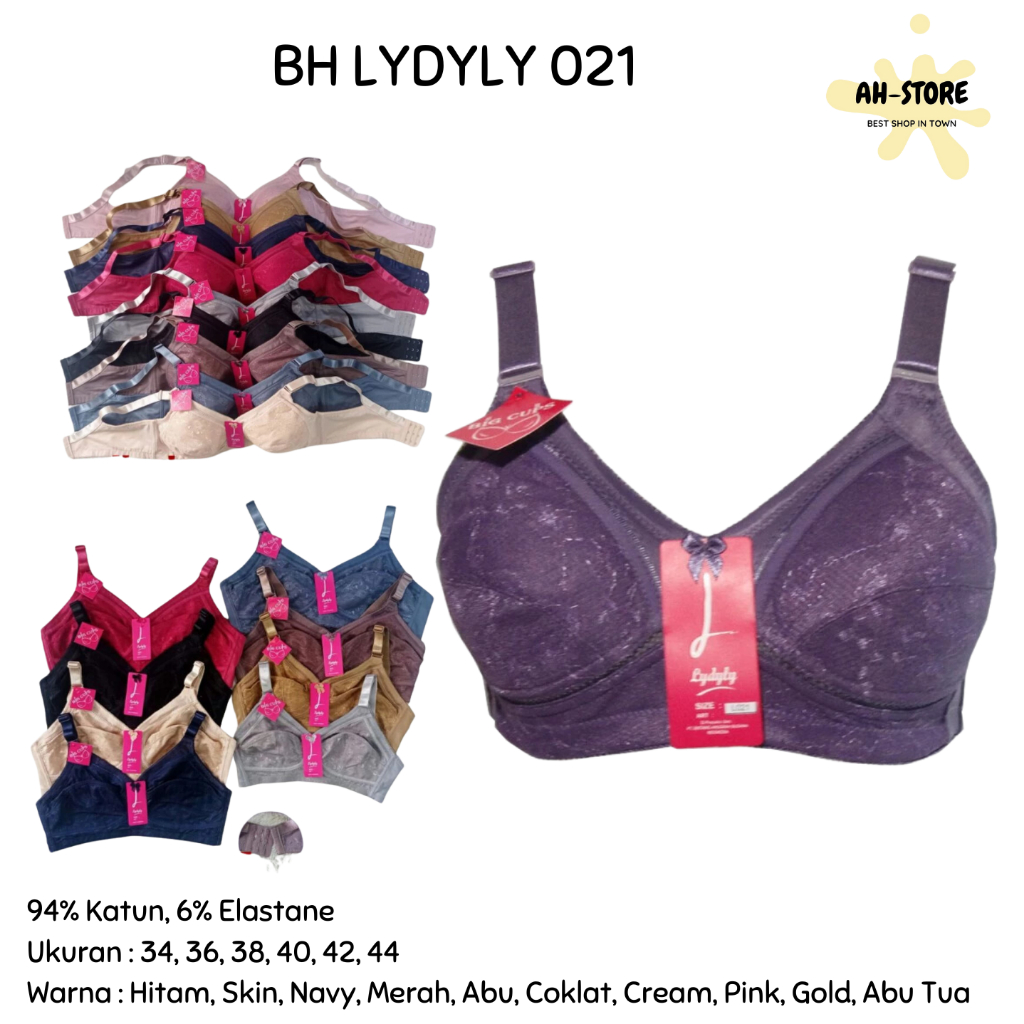 BH LYDYLY L-021 BH Mama Ibu / BH LYDYLY Katun BH L 021 Tanpa Busa Tidak Kawat Ukuran 34-44