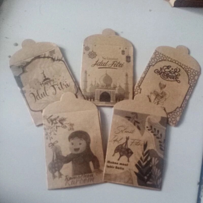 

100 pcs Amplop Coklat Craft Idul Fitri